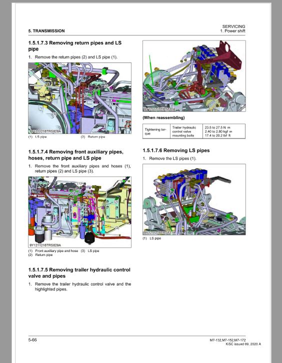 Kubota M7-132, M7-152, M7-172 Tractor Workshop Service Repair Manual