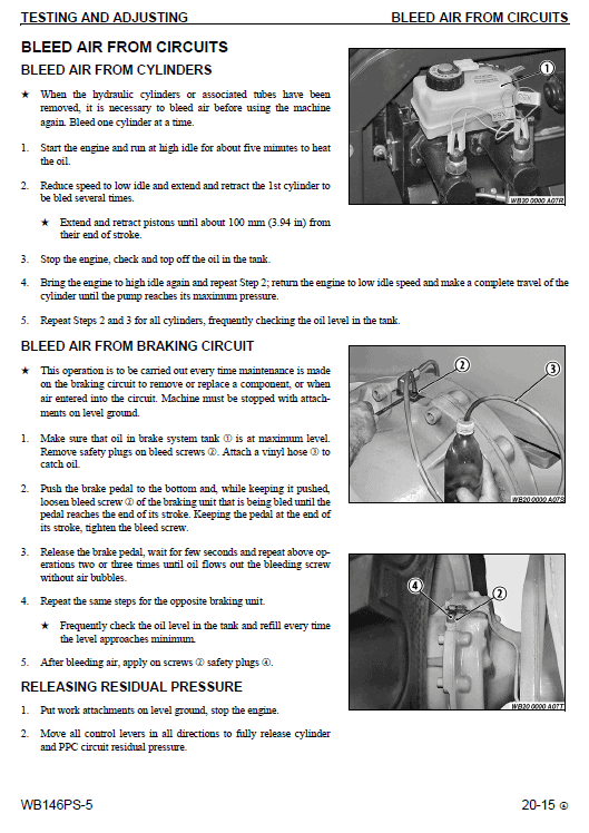 Komatsu WB146PS-5 Backhoe Loader Service Manual Workshop Guide