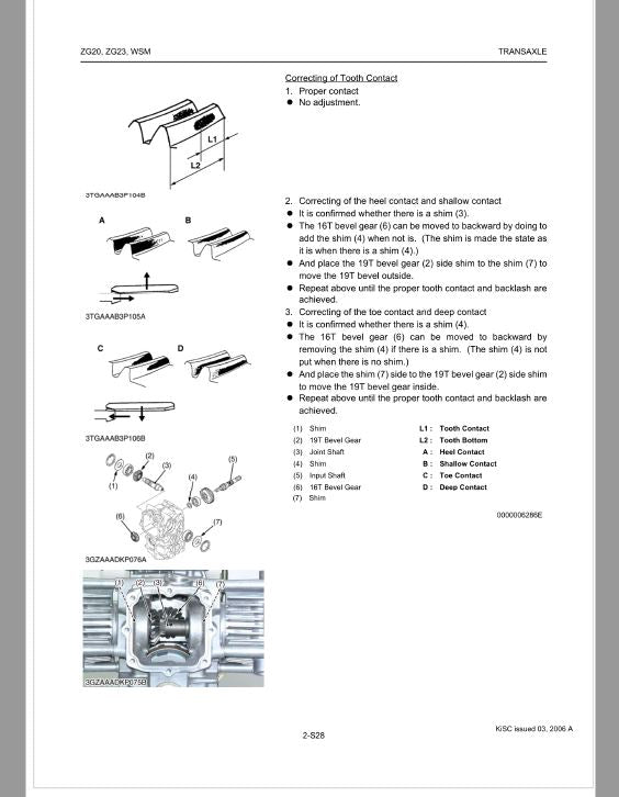 Kubota ZG20, ZG23 Zero Turn Mower Workshop Repair Manual
