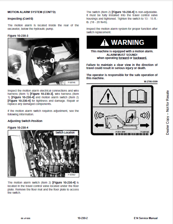 Bobcat E14 Excavator Repair Service Manual