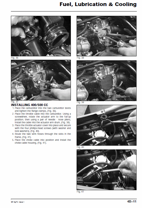 Massey Ferguson AgTV 250 300 400 500 Quad Service Manual Workshop Guide