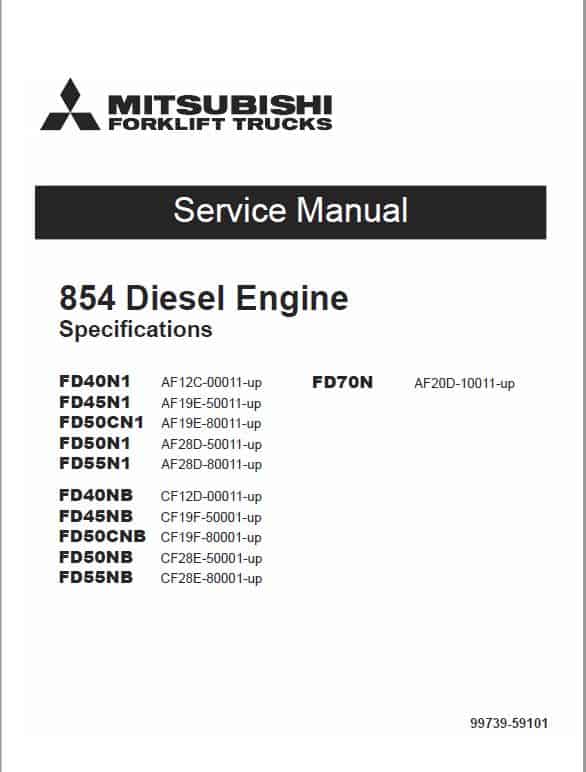 Mitsubishi FD40NB, FD45NB, FB50CNB, FD50NB, FD55NB Forklift Service Manual
