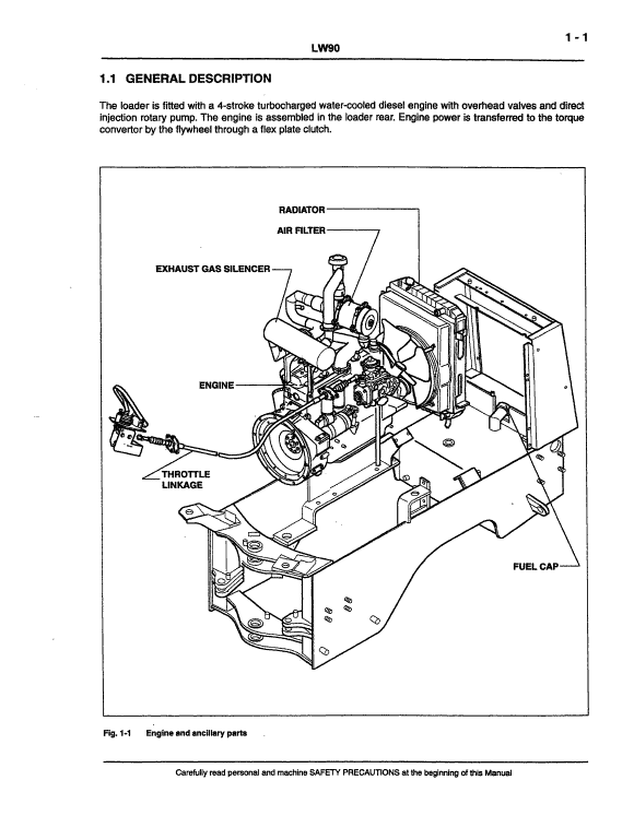 New Holland LW90 Wheel Loader Service Manual Workshop Guide