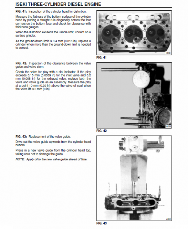 Iseki Three Cylinder Diesel Engine Manual Workshop Guide