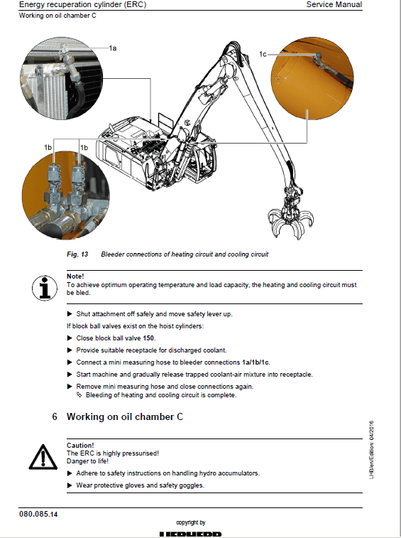 Liebherr LH120 ETG, LH150C, LH150 ETG Hydraulic Excavator Service Manual