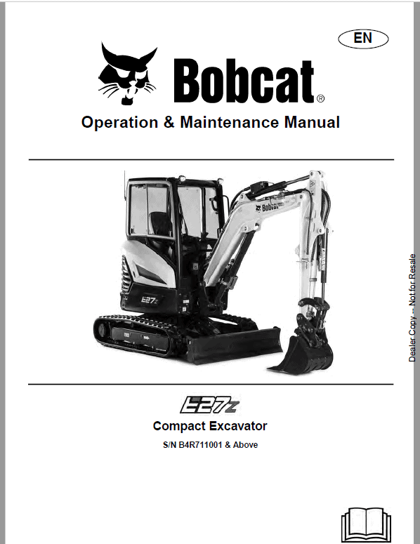 Bobcat E27Z Excavator Repair Service Manual