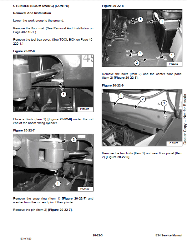 Bobcat E34 Excavator Repair Service Manual
