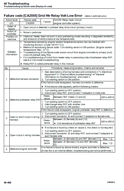 Komatsu HM400-3 Dump Truck Service Manual Workshop Guide