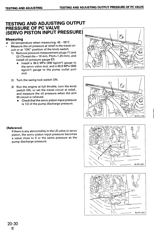 Komatsu PC128UU-1 and PC128US-1 Excavator Service Manual Workshop Guide