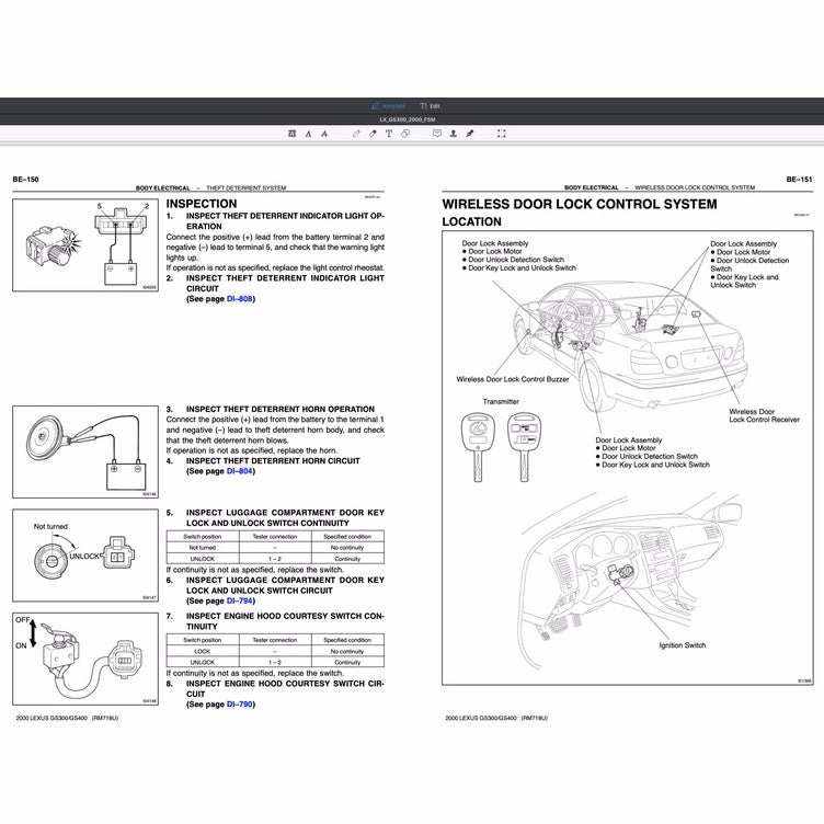LEXUS GS300 GS400 1997-2005 Full Manual Set – Repair & Maintenance Manual
