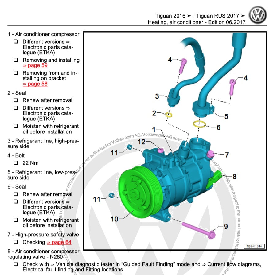 VW TIGUAN II AD/BW 2016+ Full Manual Set – Repair & Maintenance Manual