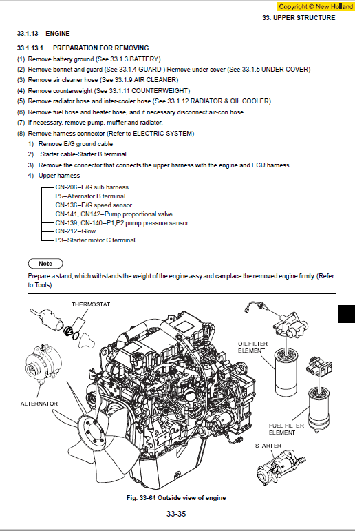 New Holland E215B Excavator Service Manual Workshop Guide