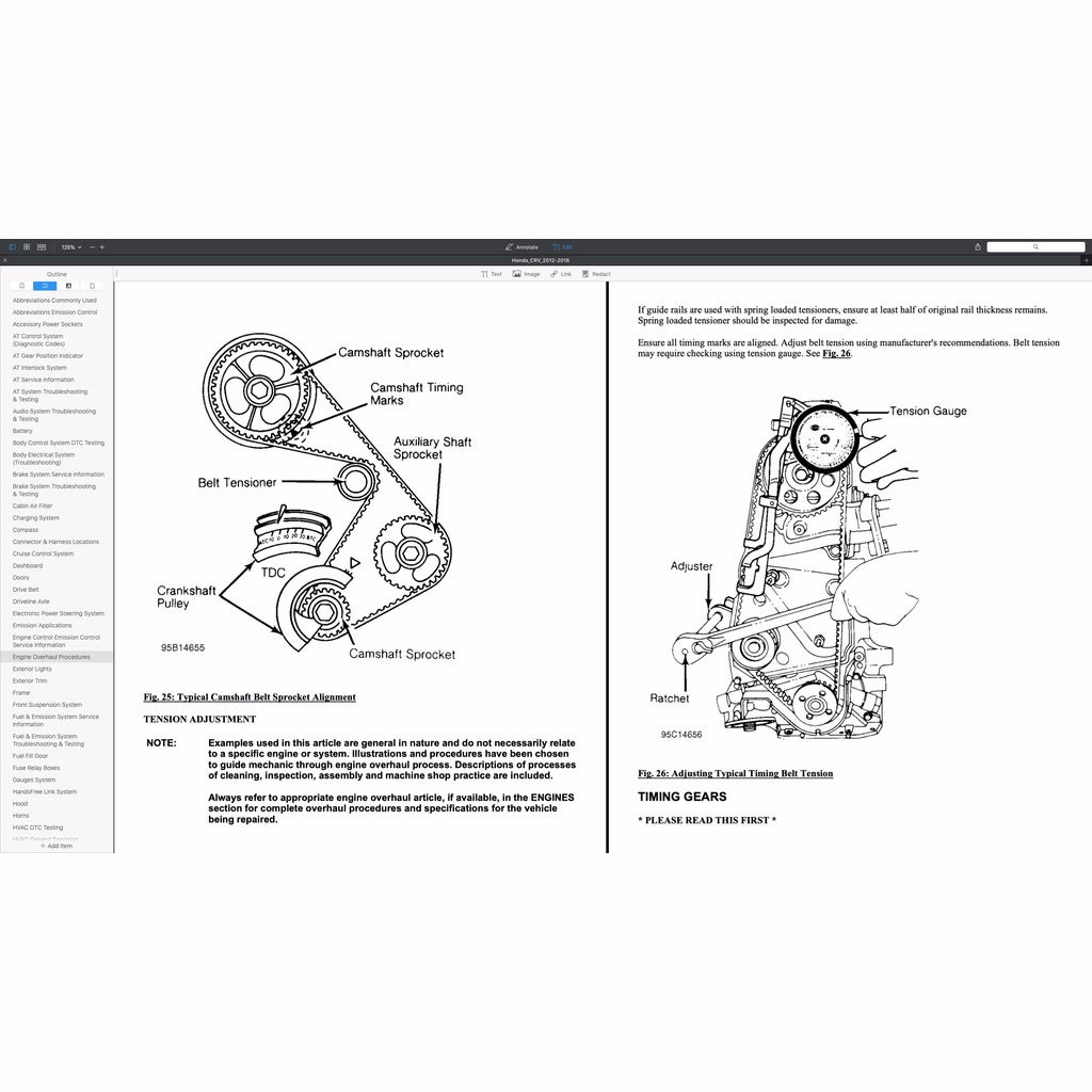 CRV HONDA CR-V RM/RE 2012-2016 Full Manual Set – Repair & Maintenance Manual