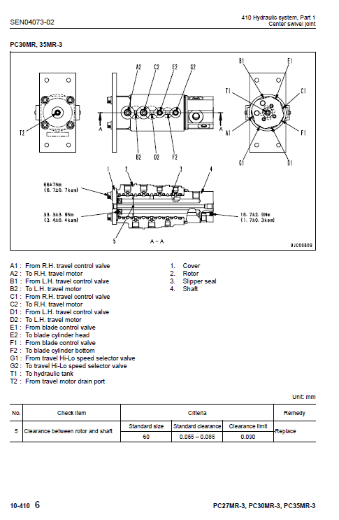 Komatsu PC27MR-3, PC30MR-3, PC35MR-3 Excavator Service Manual Workshop Guide