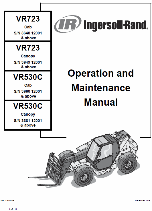 Bobcat V723 VersaHANDLER Telescopic Service Repair Manual Workshop Guide