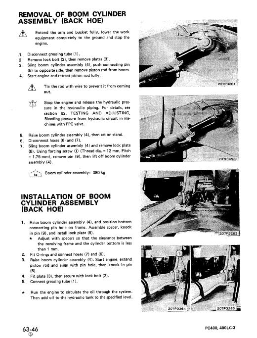 Komatsu PC400-3, PC400LC-3 Excavator Service Manual Workshop Guide
