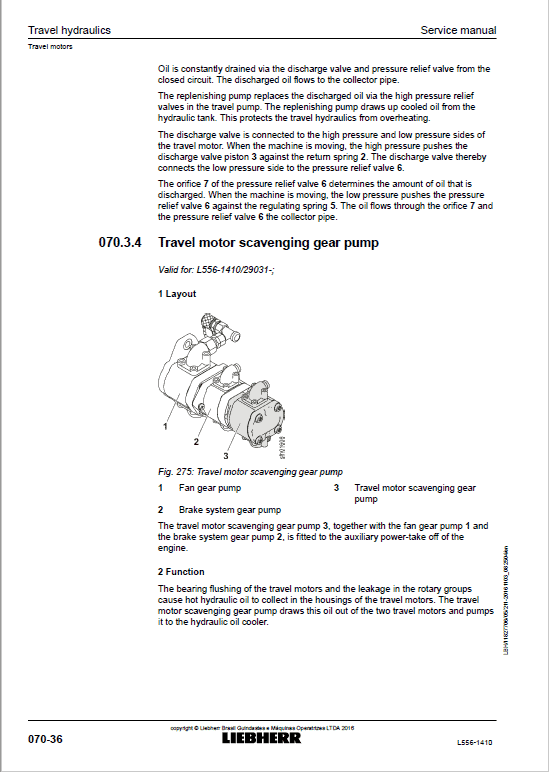 Liebherr L556 Type 1410 Wheel Loader Service Manual