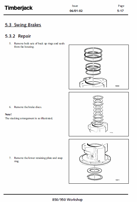 John Deere Timberjack 850, 950 Feller Buncher Technical Manual Workshop Guide