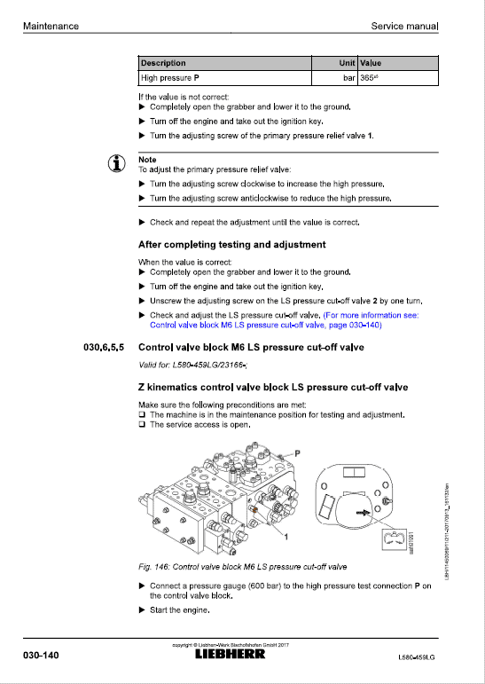 Liebherr L580 Type 459LG LogHandler Loader Service Manual