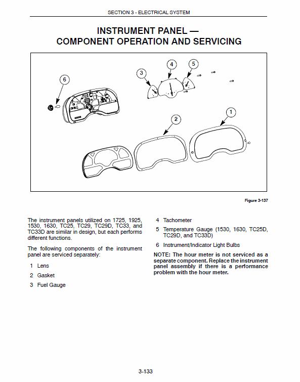 New Holland TC25, TC29, TC33 Tractor Service Manual Workshop Guide