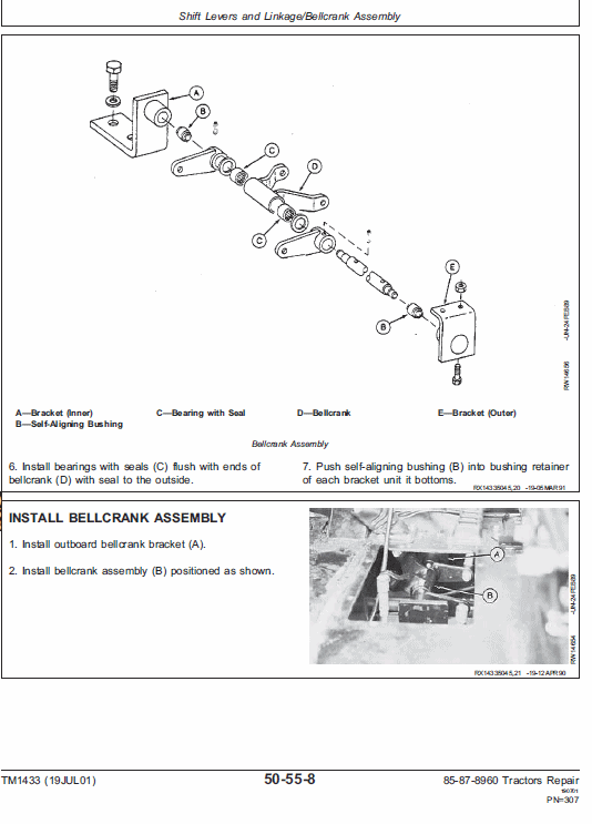 John Deere 8560, 8760, 8960 Tractor Technical Manual (TM1433) Workshop Guide