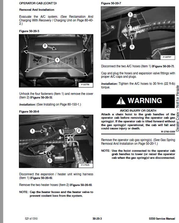 Bobcat S550 Skid-Steer Loader Service Repair Manual