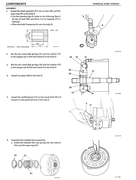 Kobelco SK025, SK030 and SK035 Excavator Service Manual Workshop Guide