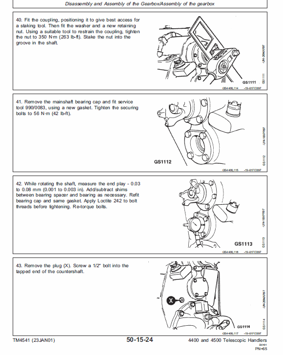 John Deere 4400 and 4500 Telescopic Handlers Technical Manual Workshop Guide