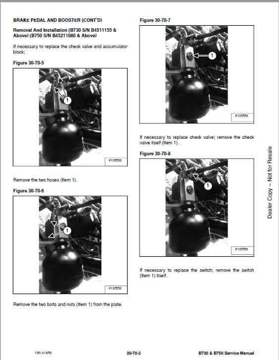 Bobcat B730, B750 Loader Service Repair Manual