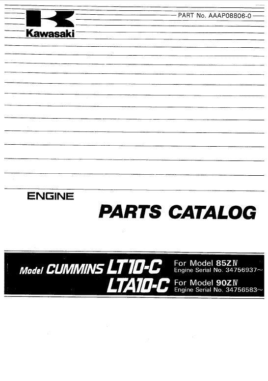 Kawasaki 90ZIV Wheel Loader Repair Service Manual
