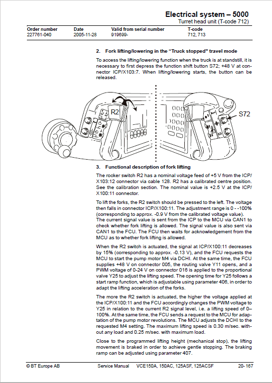 BT VCE150A, VCE150AC, VCE125ASF, VCE125ACSF, C15 Vector Truck Manual