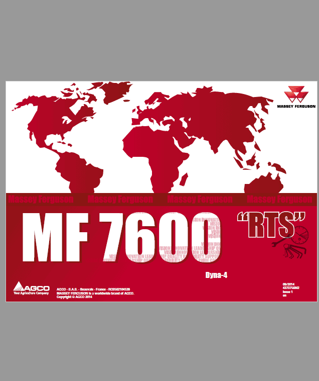 Massey Ferguson 7619, 7620, 7622, 7624, 7626 Tractor Service Manual Workshop Guide