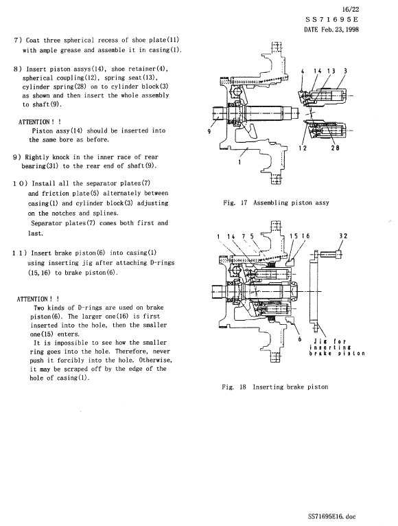 Kobelco SK300, SK300LC Excavator Service Manual Workshop Guide