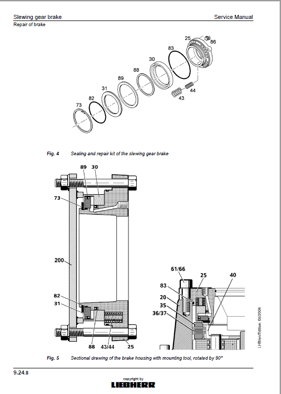 Liebherr A309, A311, A312, A314, A316, R313, R317 Litronic TCD Excavator Manual