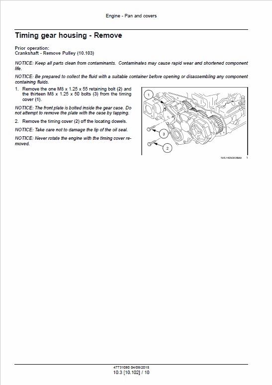 CNH L3AL, L3BL Tier 3 Engine Service Manual Workshop Guide