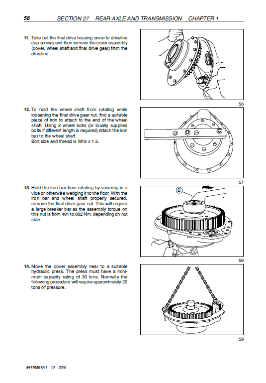 New Holland TD5010, TD5020 Tractor Service Manual Workshop Guide