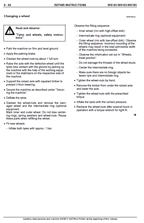 Case WX145, WX165 and WX185 Excavator Service Manual Workshop Guide