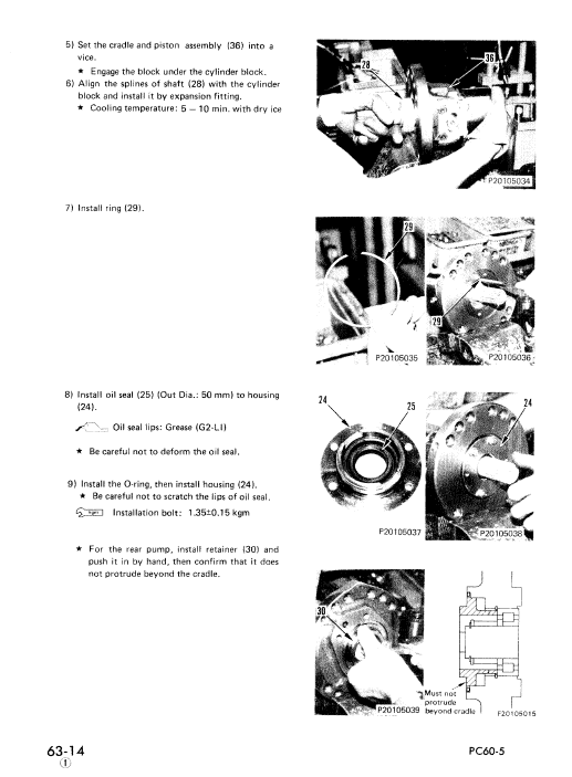 Komatsu PC60-5, PC60L-5, PC60U-5 Excavator Service Manual Workshop Guide