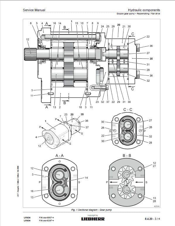Liebherr LR 624, LR 634 Crawler Dozer Repair Service Manual