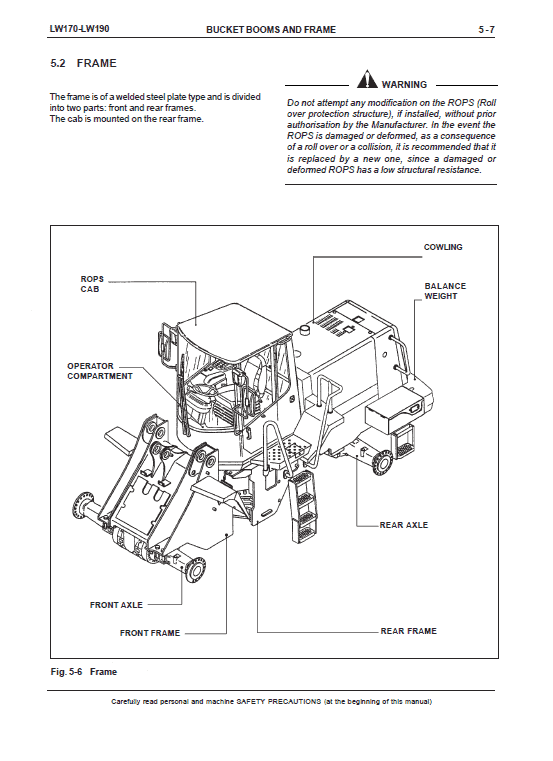 New Holland LW170, LW190 Wheel Loaders Service Manual Workshop Guide