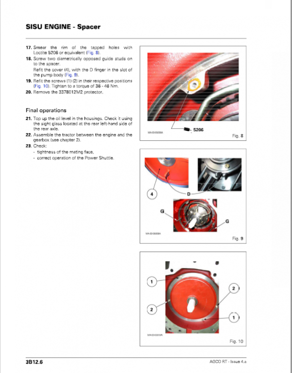 AGCO RT110A, RT120A, RT140A, RT155A, RT180A Tractor Service Manual Workshop Guide