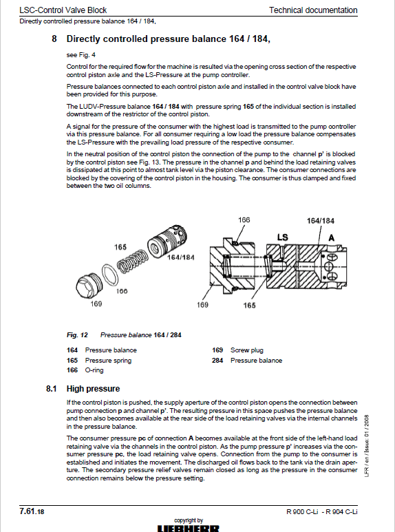 Liebherr R900C, R904C Litronic Excavator Service Manual
