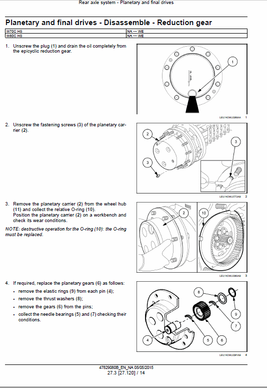 New Holland W50C, W60C, W70C, W80C Tier 4B Wheel Loader Manual Workshop Guide