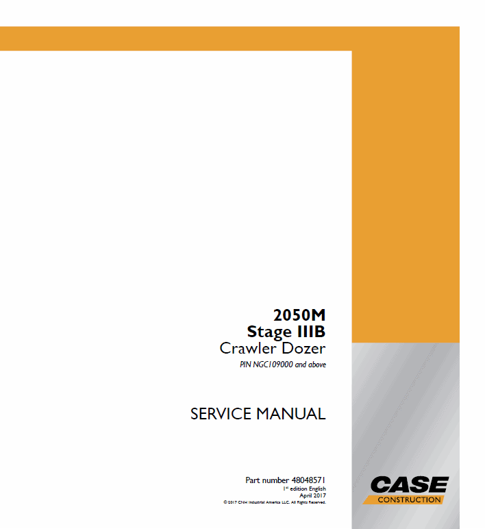 Case 2050M Crawler Dozer Service Manual Workshop Guide