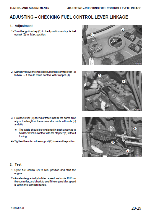 Komatsu PC88MR-6 Excavator Service Manual Workshop Guide