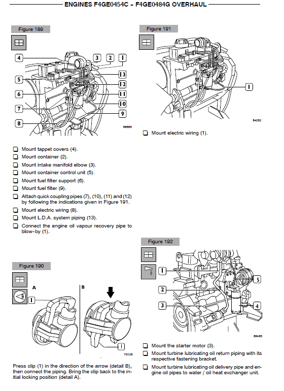 Iveco F4GE0454C and F4GE0484C Engines Service Manual Workshop Guide