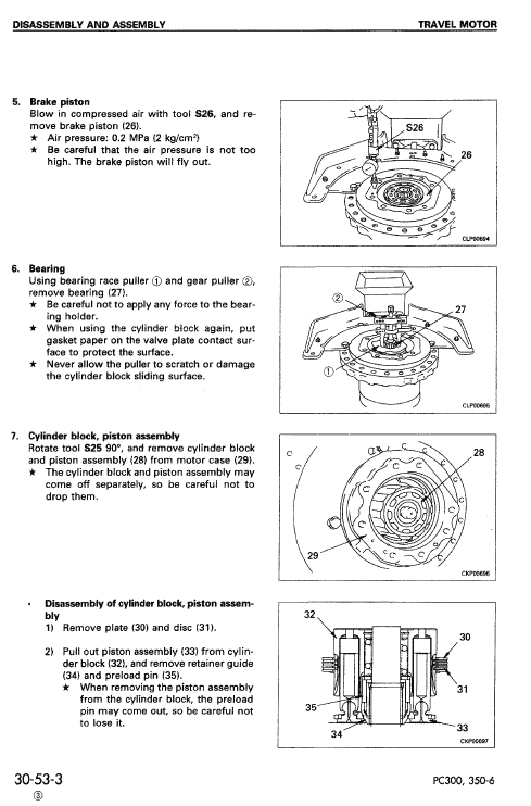 Komatsu PC300-6, PC300LC-6, PC350-6, PC350LC-6 Excavator Manual Workshop Guide