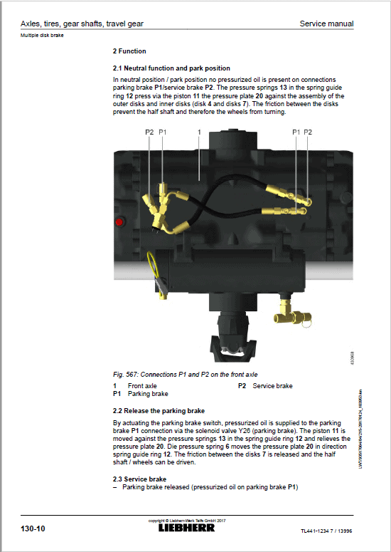 Liebherr TL441 Type 1234 Telescopic Handler Service Manual