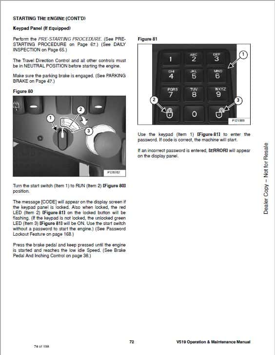 Bobcat V519 versaHANDLER Telescopic Service Repair Manual
