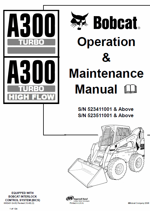 Bobcat A300 Skid-Steer Loader Service Manual Workshop Guide